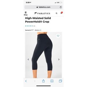 Fabletics high waisted powerhold crop black/small